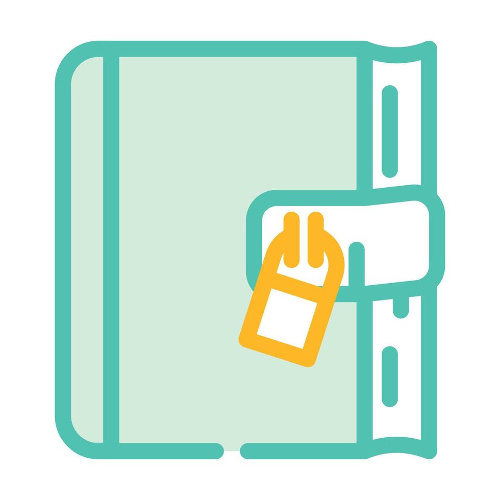 diary with lock color icon vector illustration