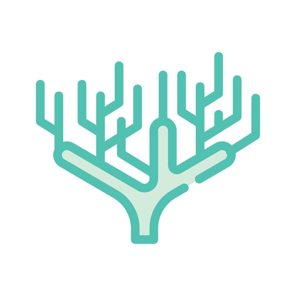 coral planta color icono vector aislado ilustración