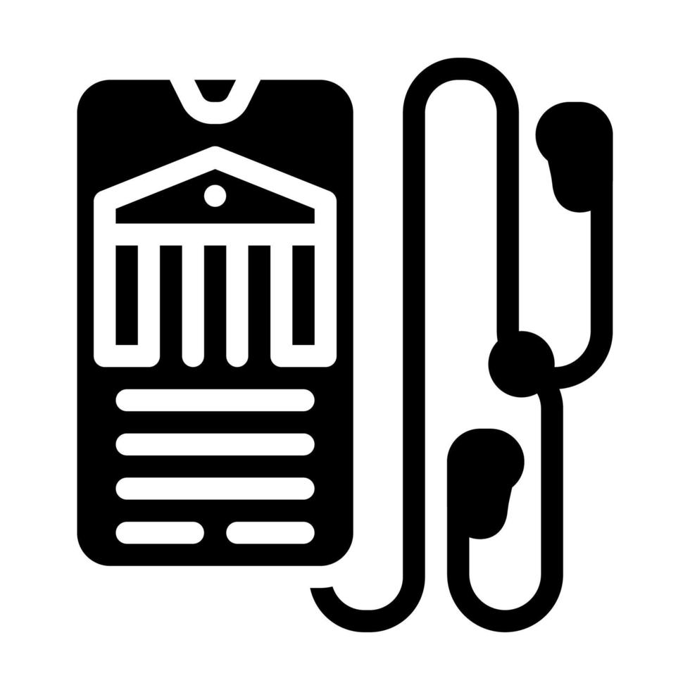 audio guide museum glyph icon vector illustration