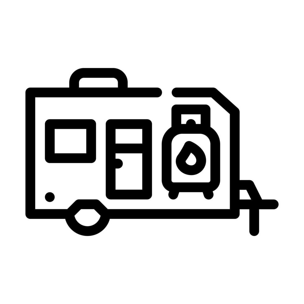 trailer with gas cylinder line icon vector illustration