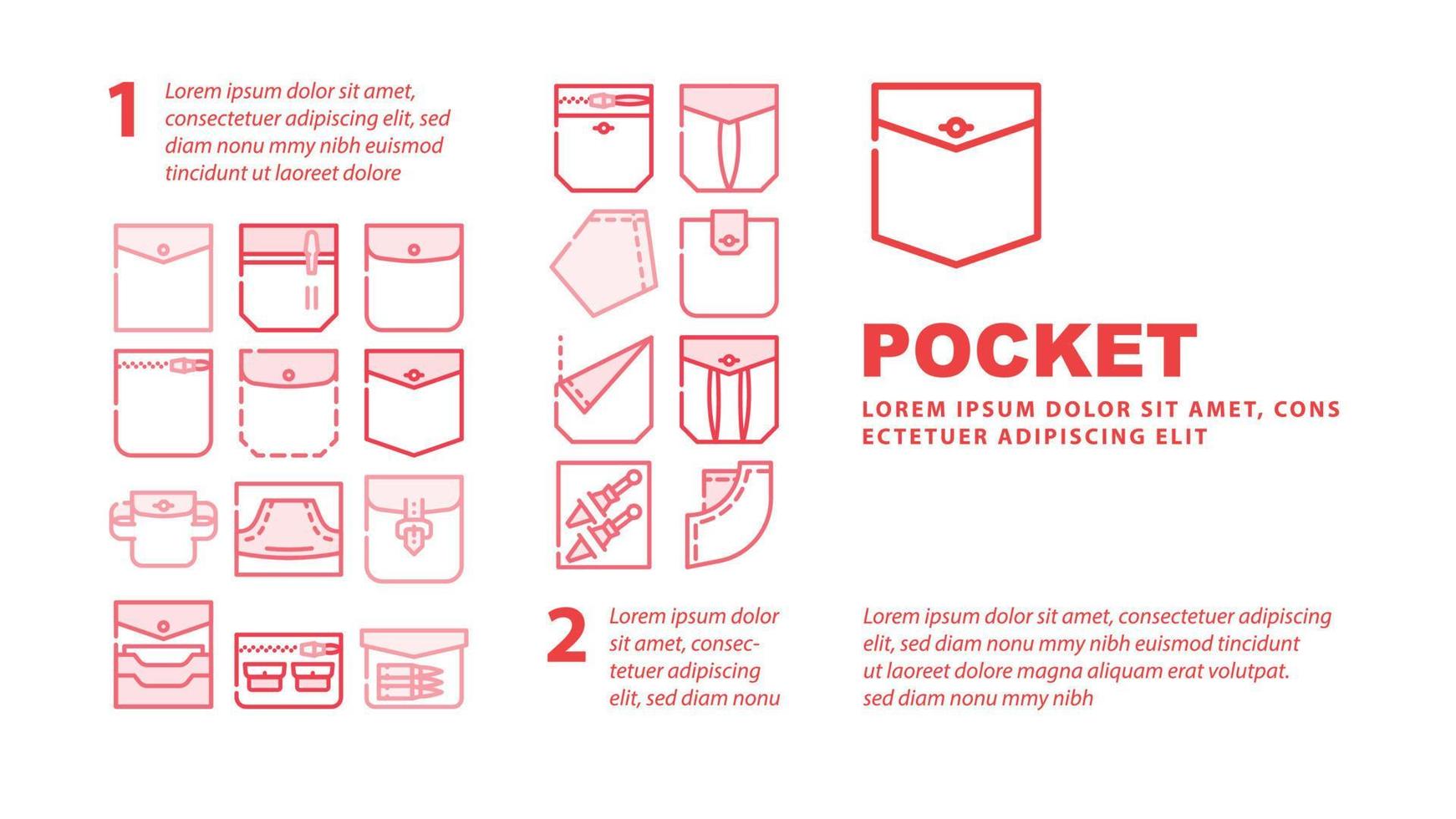 Patch Pocket Clothes Landing Header Vector