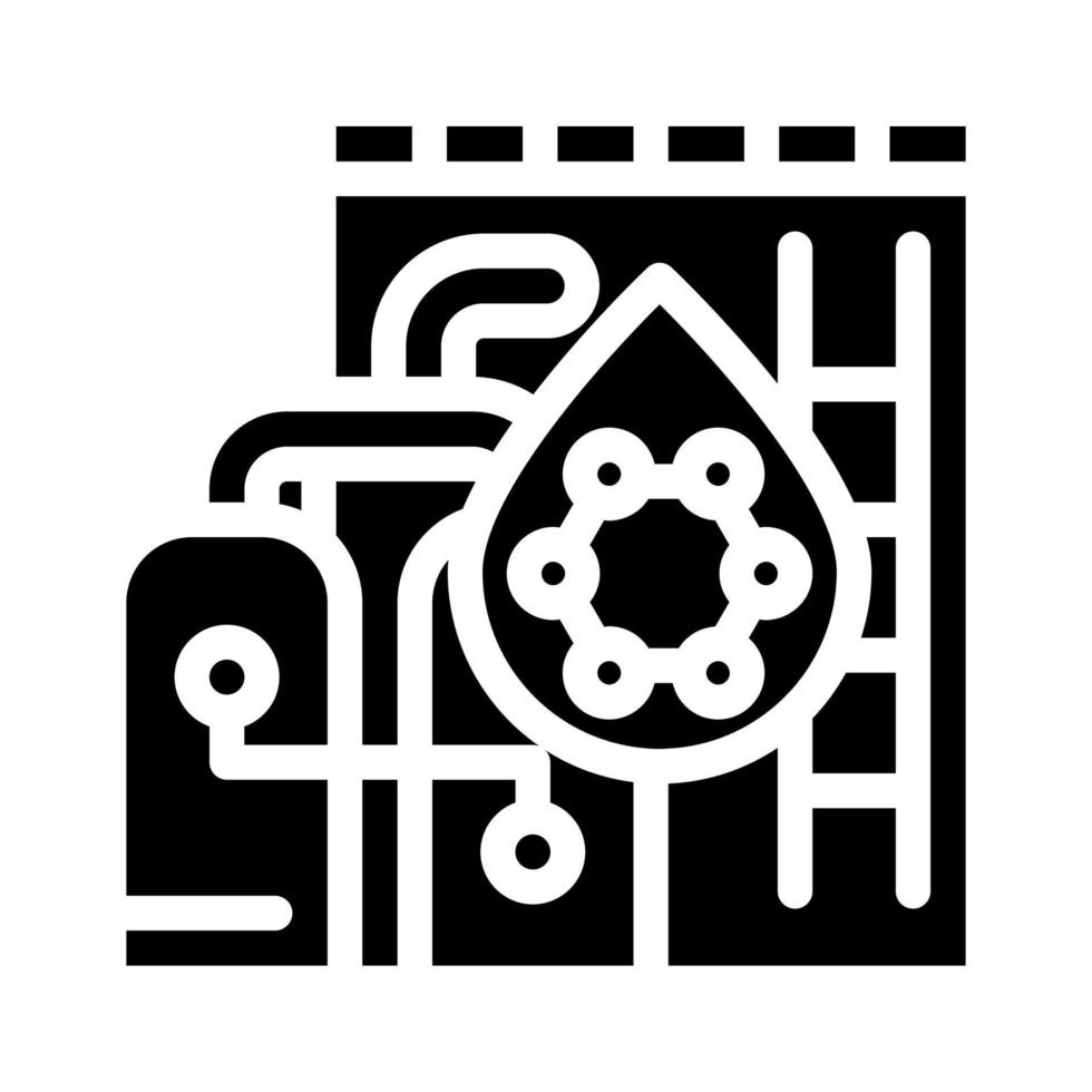 petrochemicals laboratory equipment glyph icon vector illustration