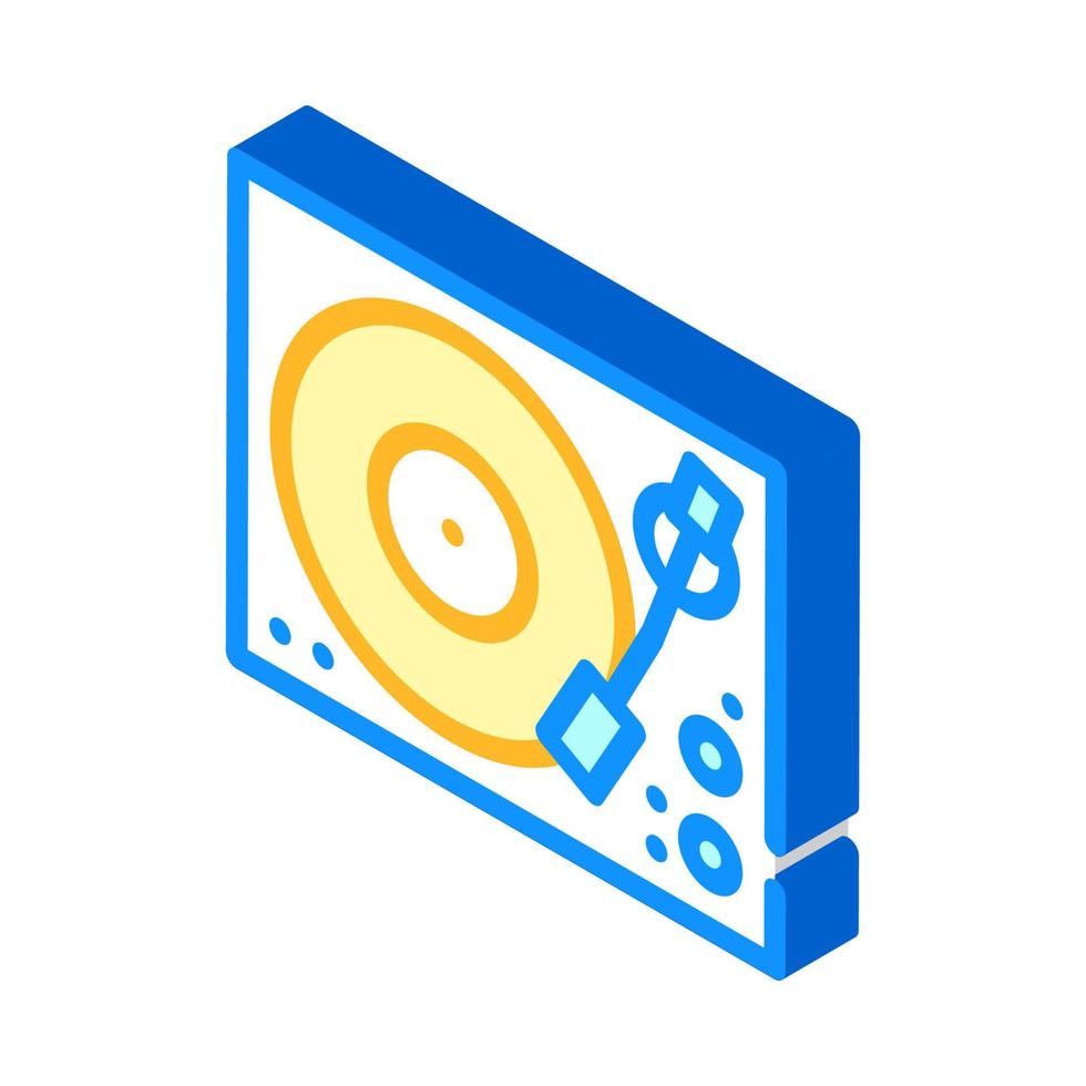 music turntable isometric icon vector illustration color