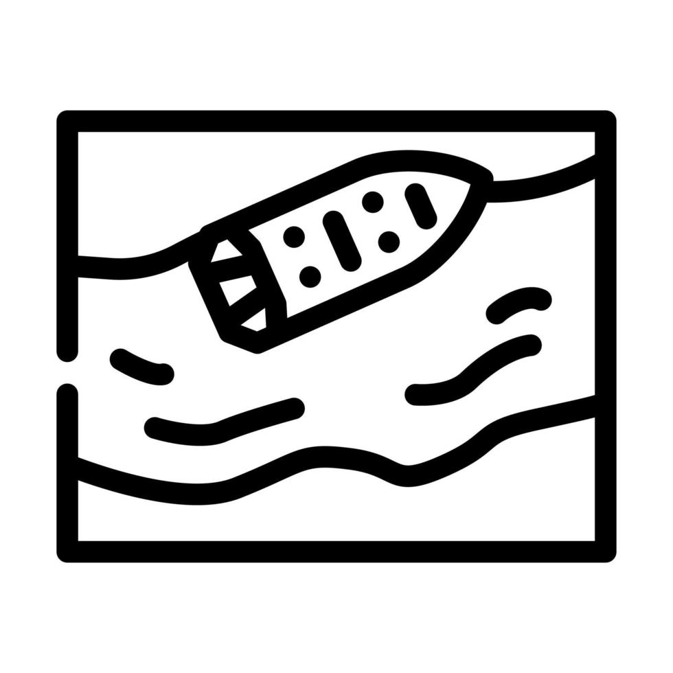 tanker spill disaster line icon vector illustration