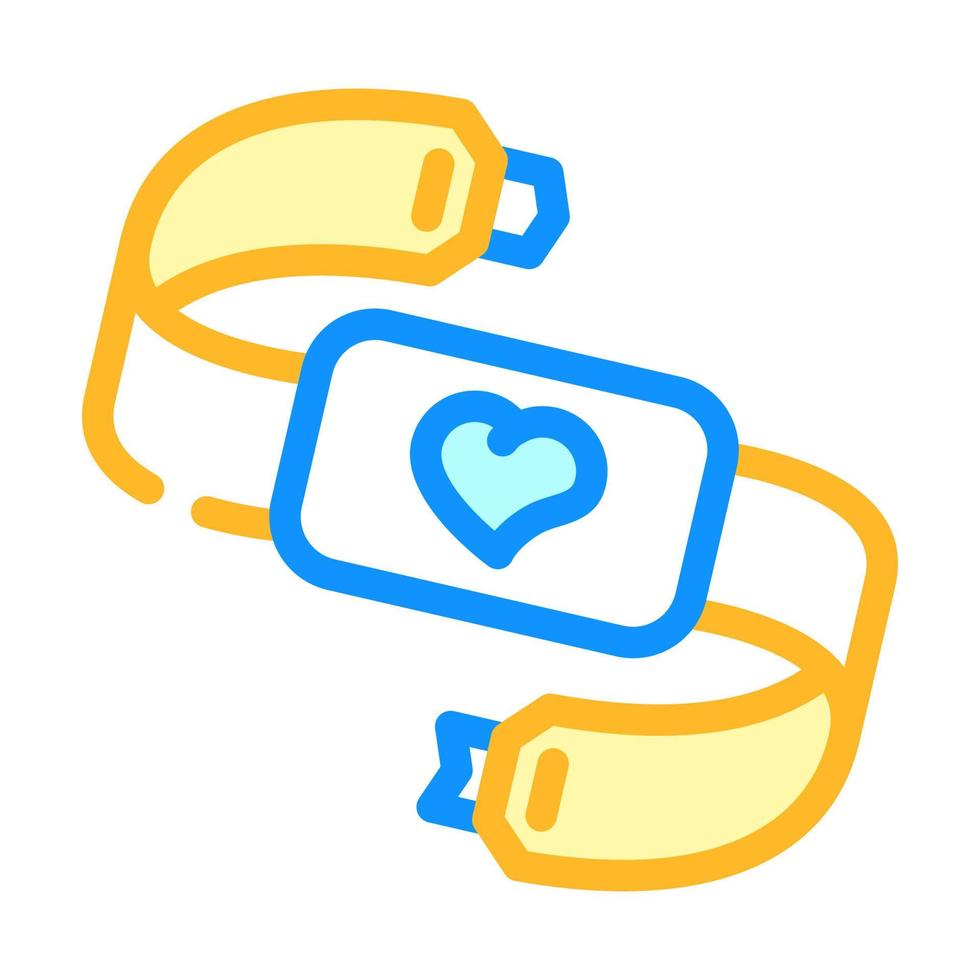 cinta de cardio con ilustración de vector de icono de color de corazón