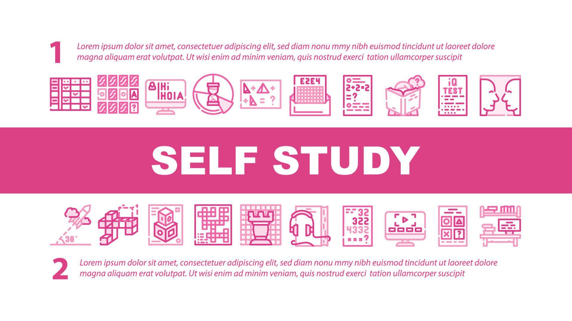 Self Study Lessons Landing Header Vector 8150605 Vector Art at Vecteezy