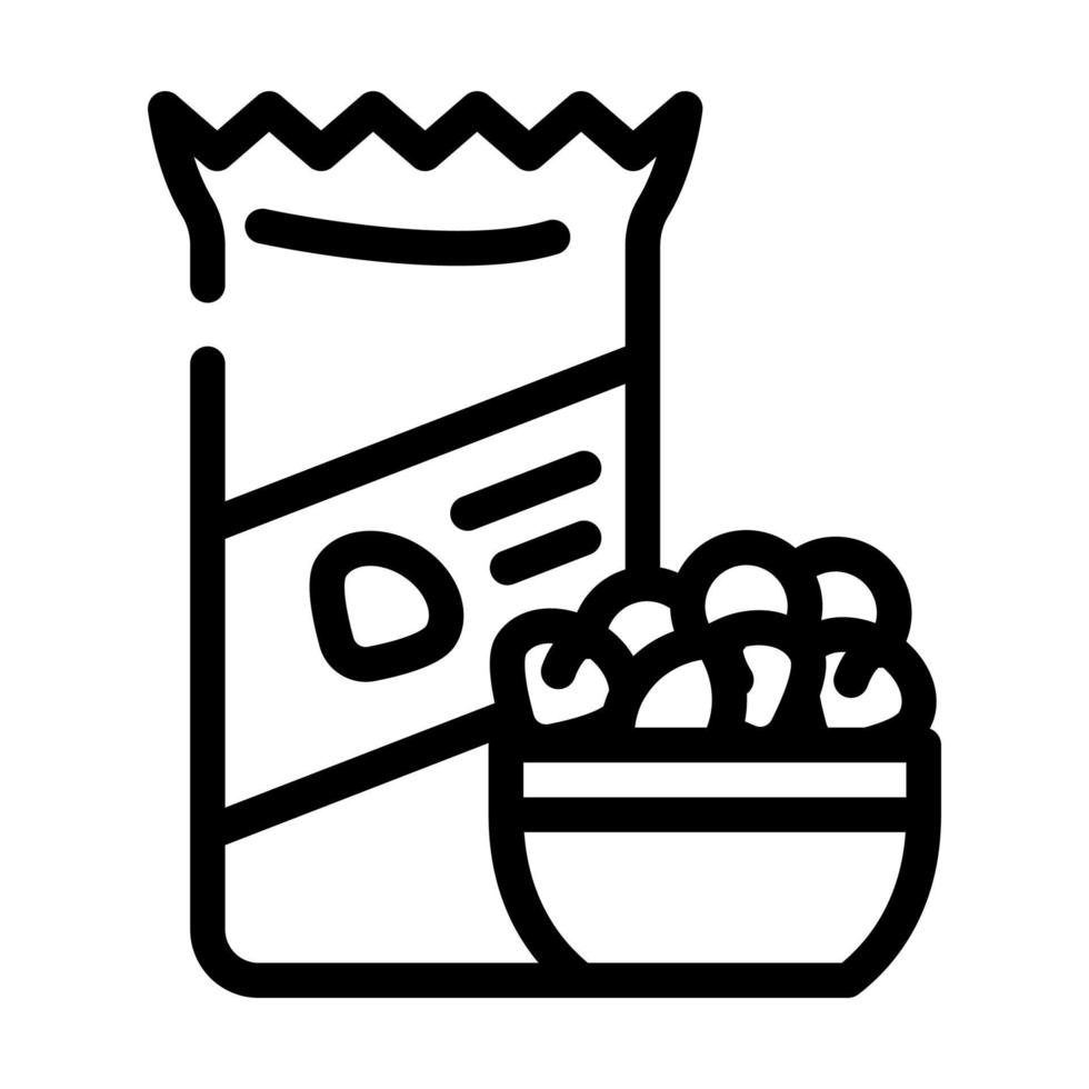 frutos secos snack línea icono vector ilustración