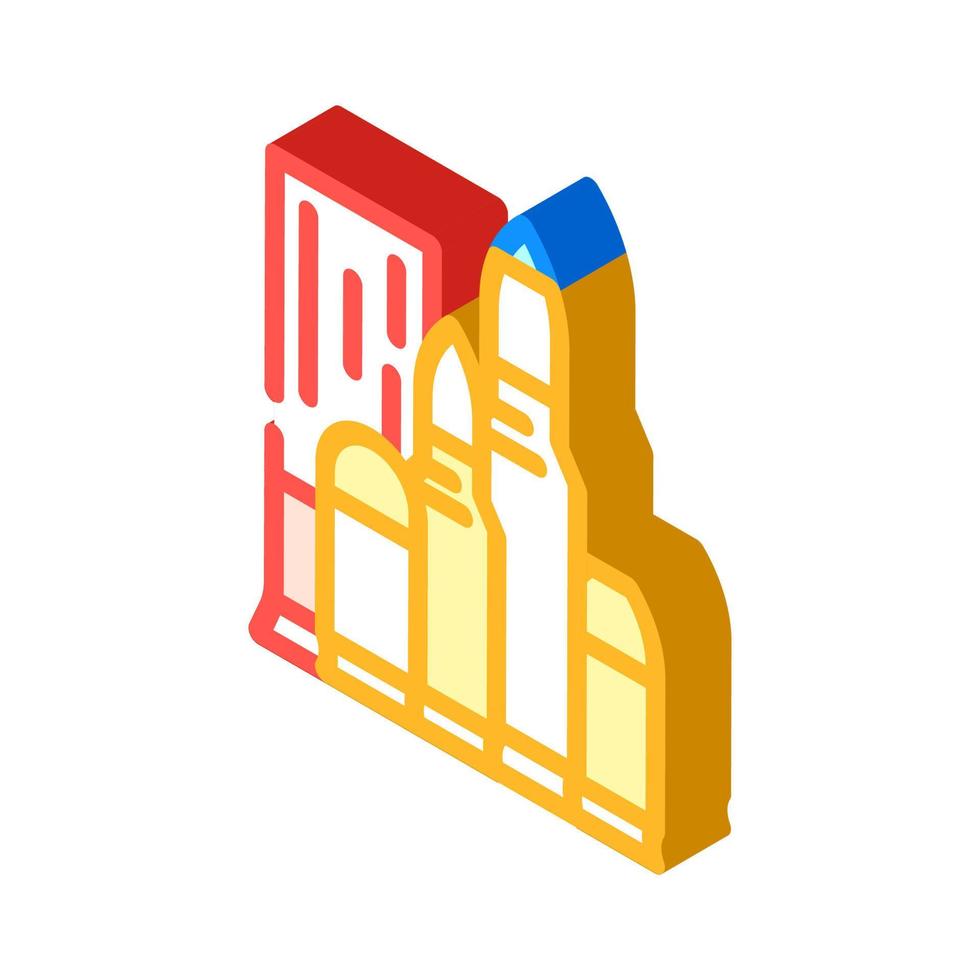 bullet set for gun isometric icon vector illustration