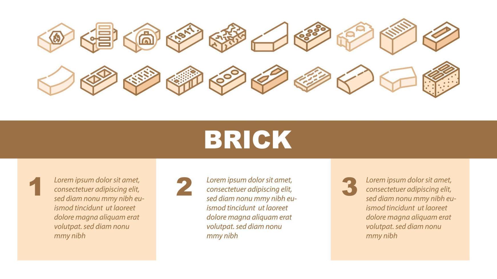 Brick For Building Construction Landing Header Vector