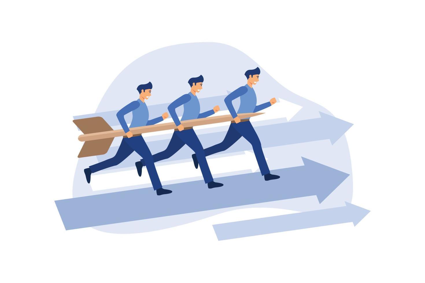 Businessman arrow man male cartoon business icon. Color full and flat illustration. flat vector