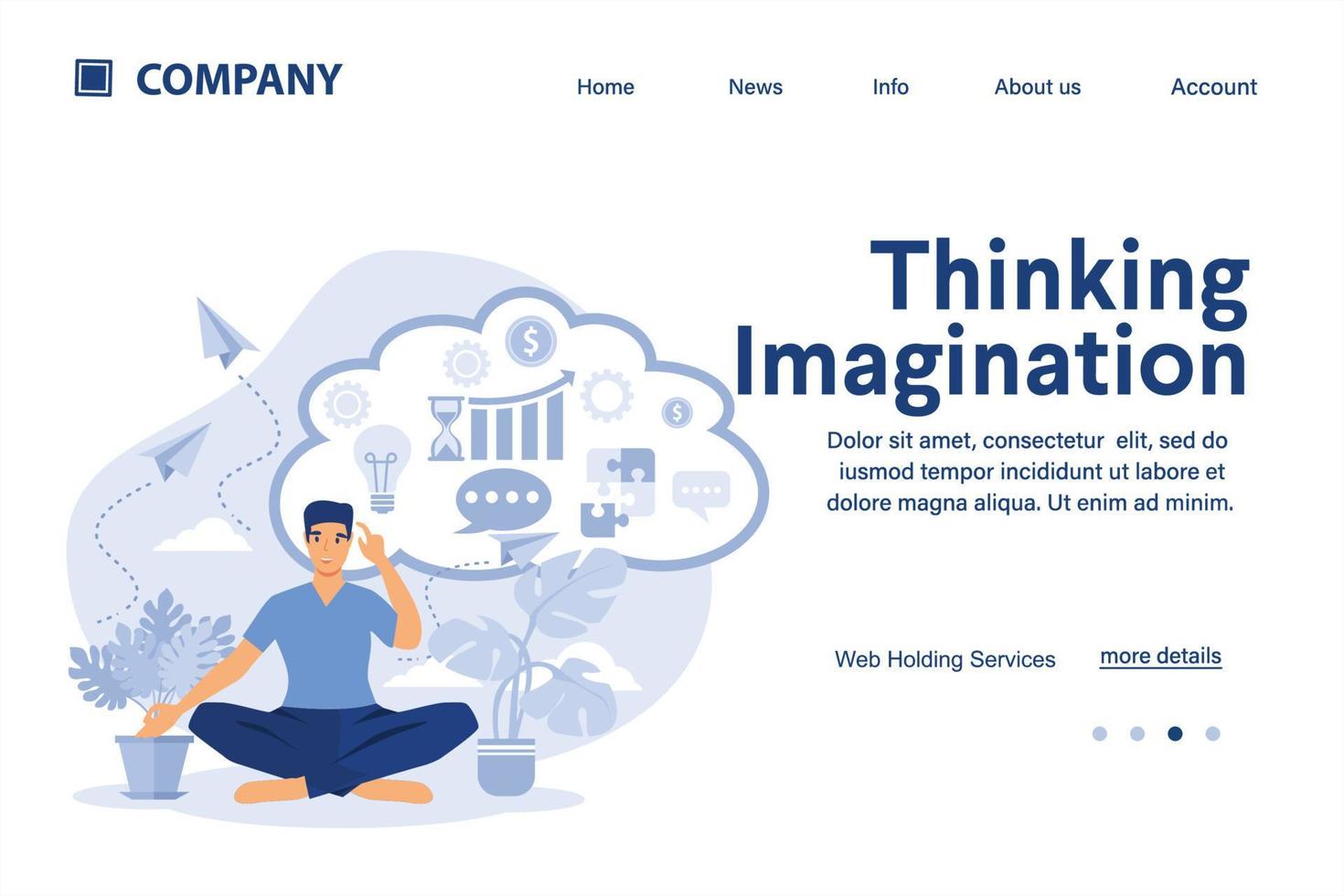 thinking Imagination illustration Suitable for web landing page, ui, mobile app, banner template. Vector Illustration