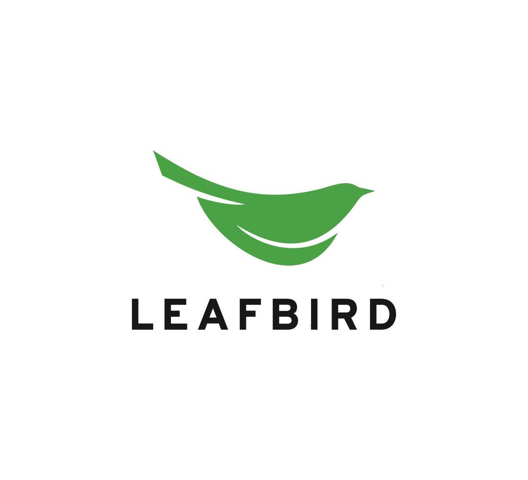 Modern logo of a bird with leaf. both used for the peace logo, ecology, and nature logos. vector