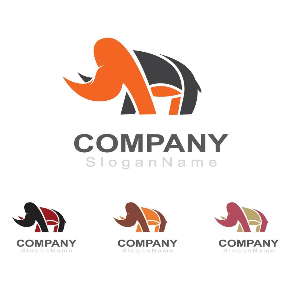 plantilla de vector de diseño de imagen de logotipo de rinoceronte. animales modernos. vector