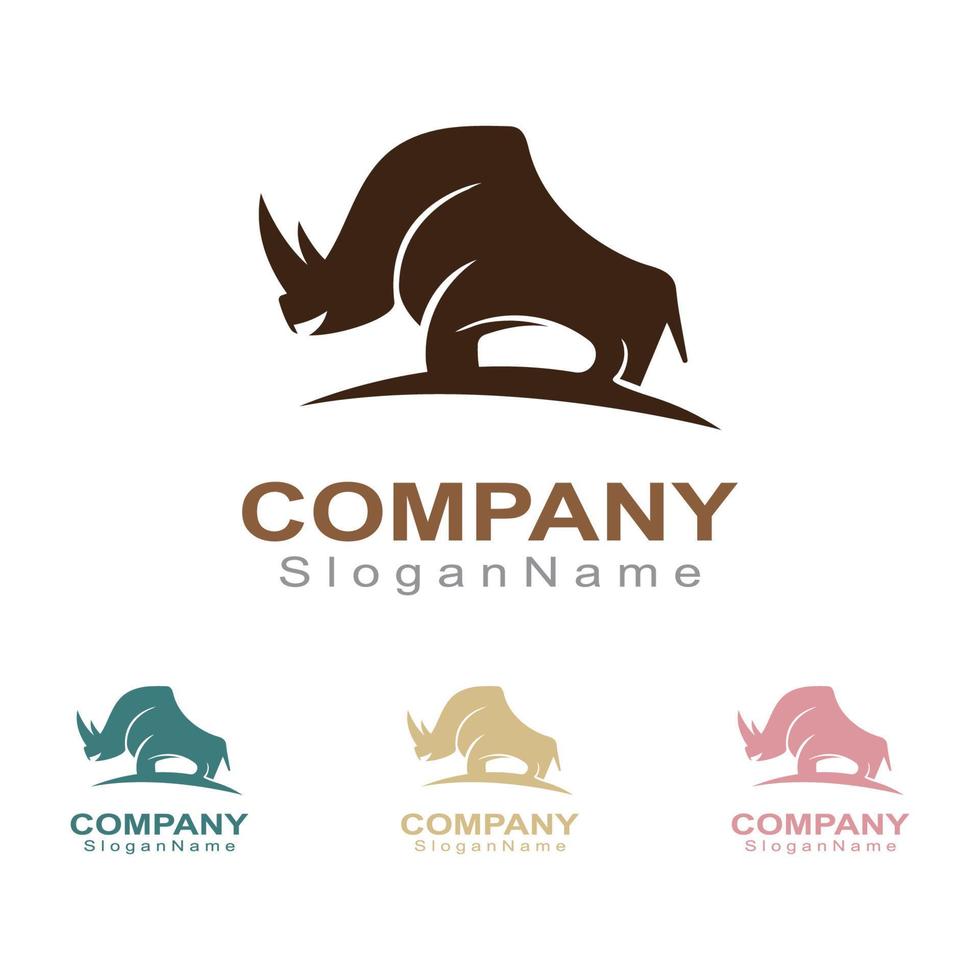 Rhino Logo image design Vector Template. Modern animal. Vector