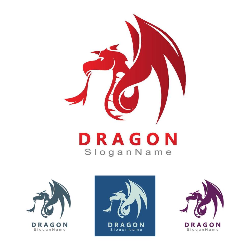 plantilla de vector único minimalista de diseño de logotipo de dragón