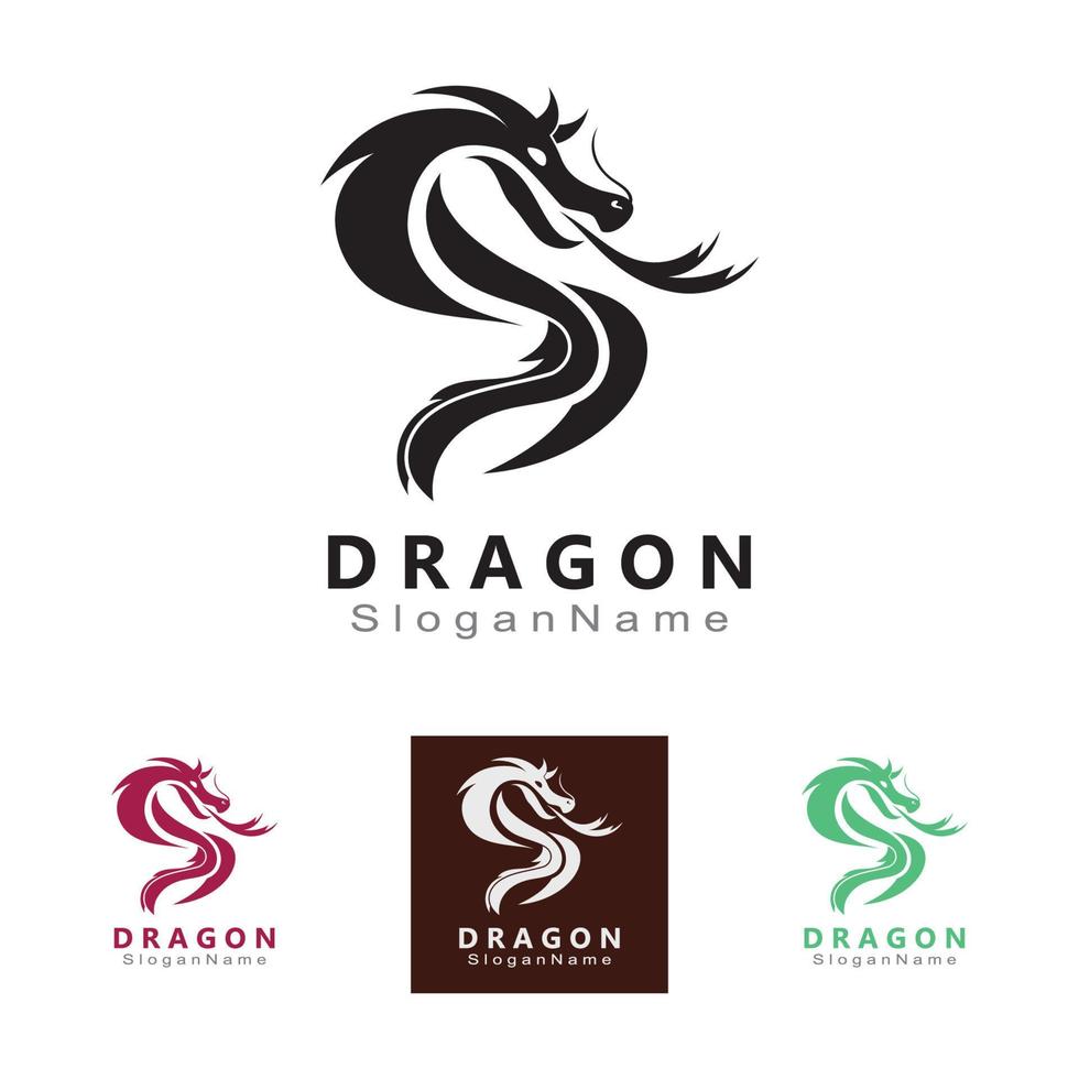plantilla de vector único minimalista de diseño de logotipo de dragón