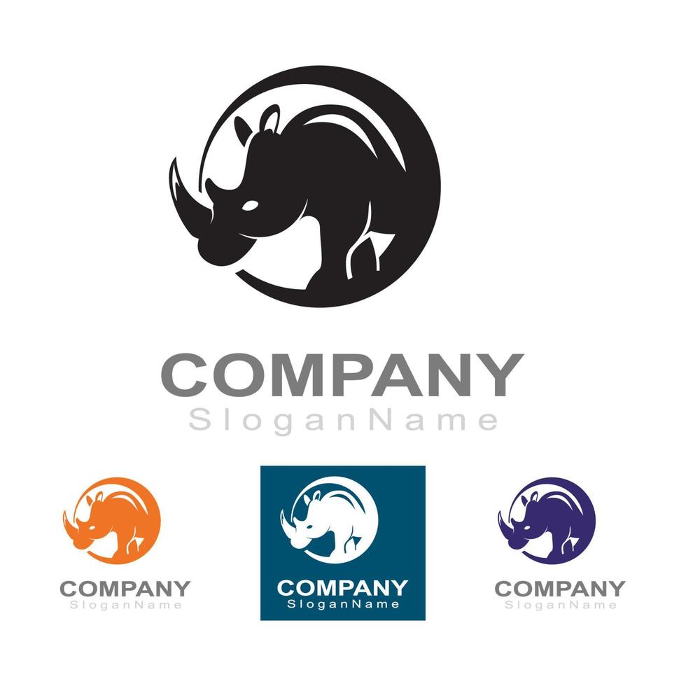 Rhino Logo image design Vector Template. Modern animal. Vector