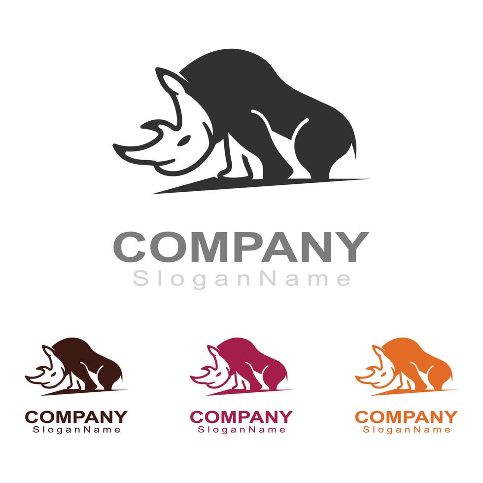 Rhino Logo image design Vector Template. Modern animal. Vector