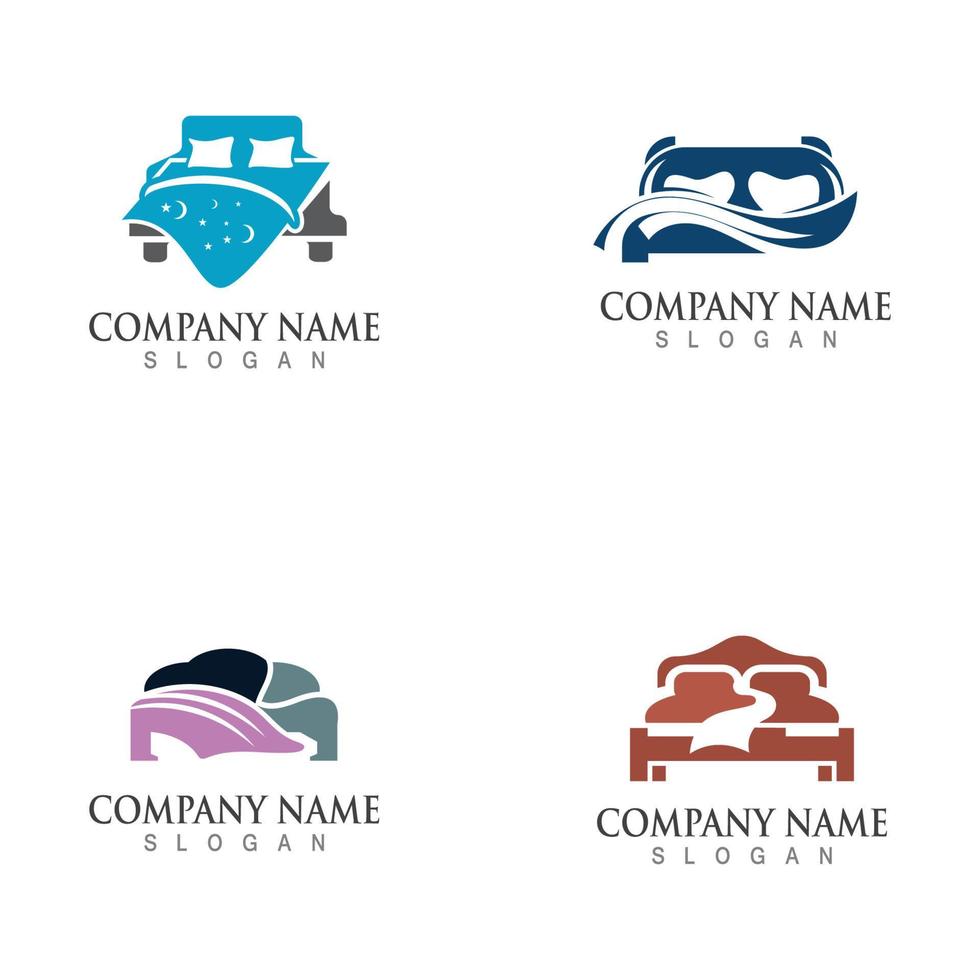 Bed Minimalist Logo image Design Icon Vector