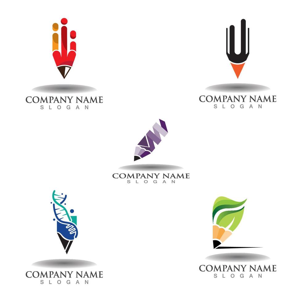 Pencil logo creative design inspiration or Education template vector