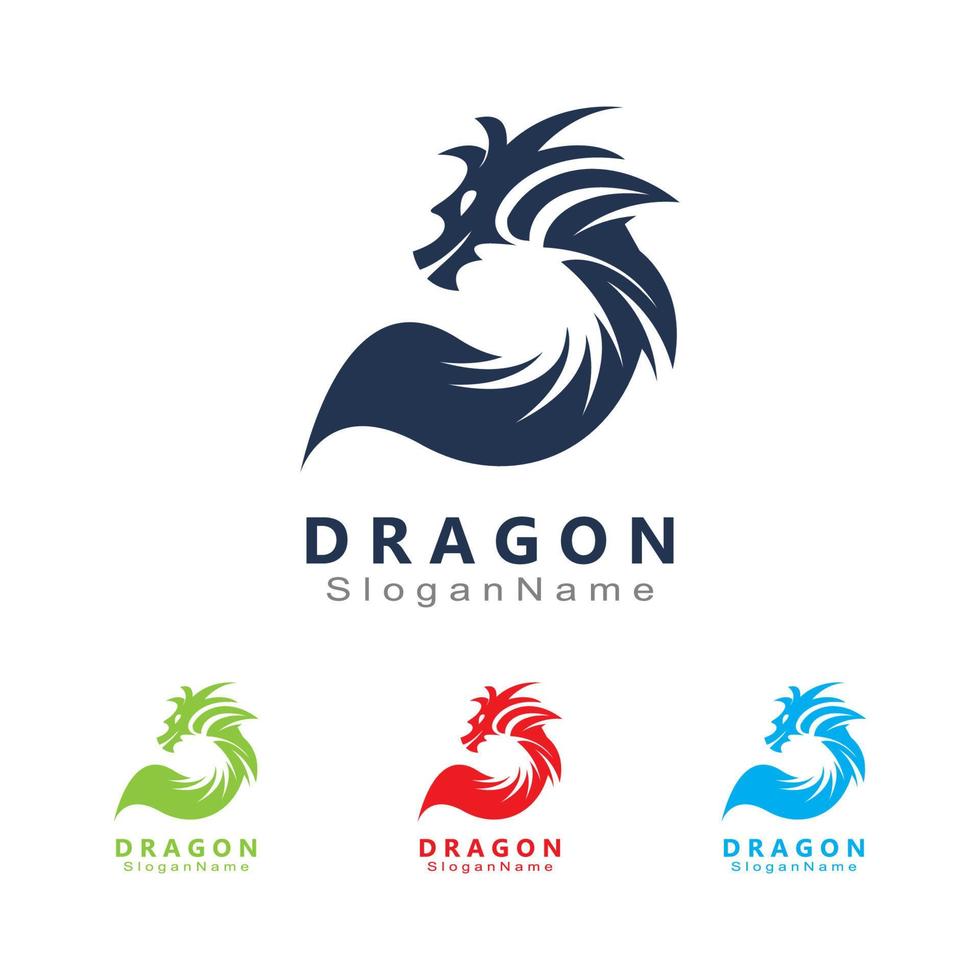 plantilla de vector único minimalista de diseño de logotipo de dragón