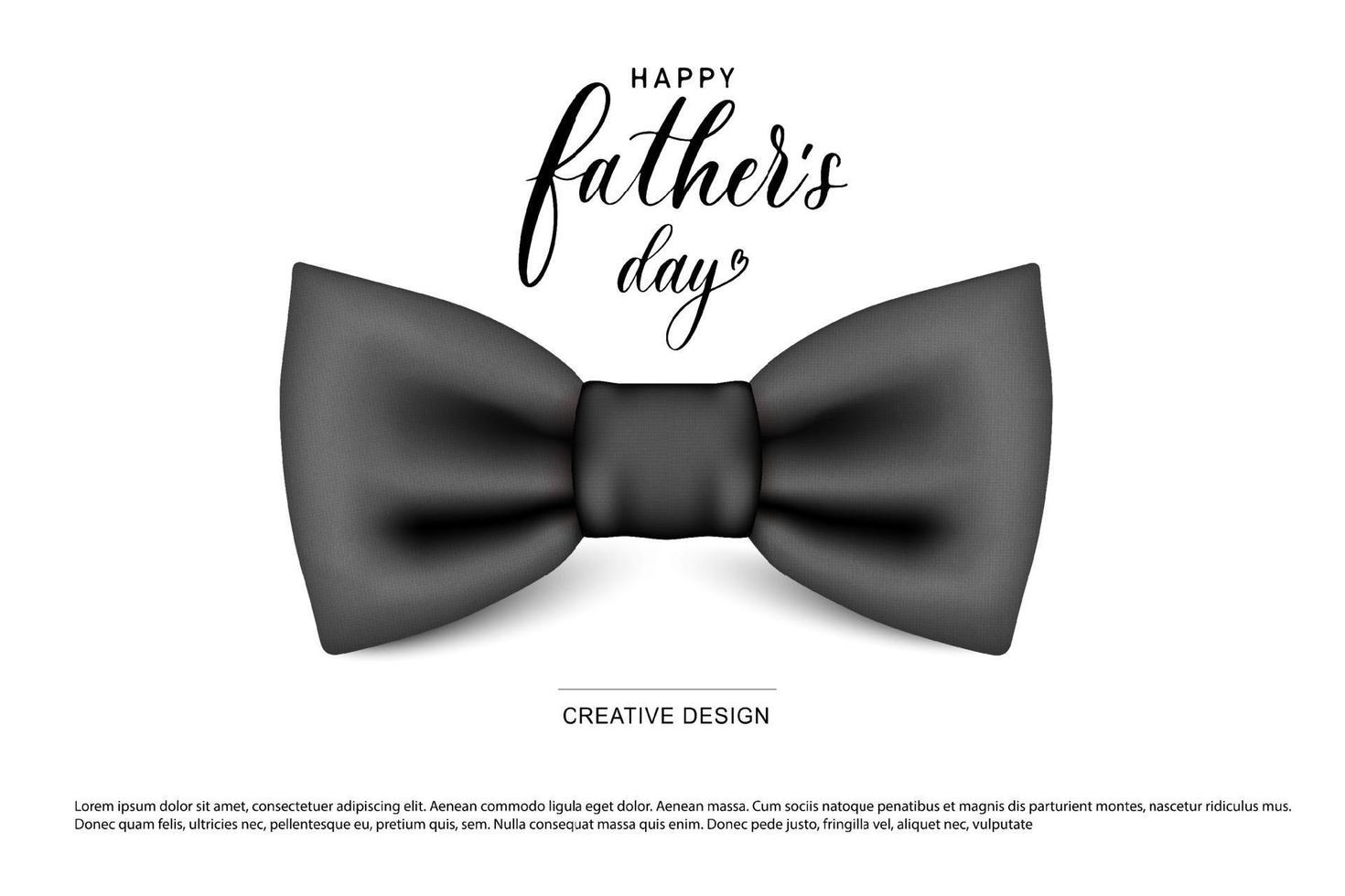 Vector icon of a black striped bow tie highlighted on a white background with an inscription. Hipster style