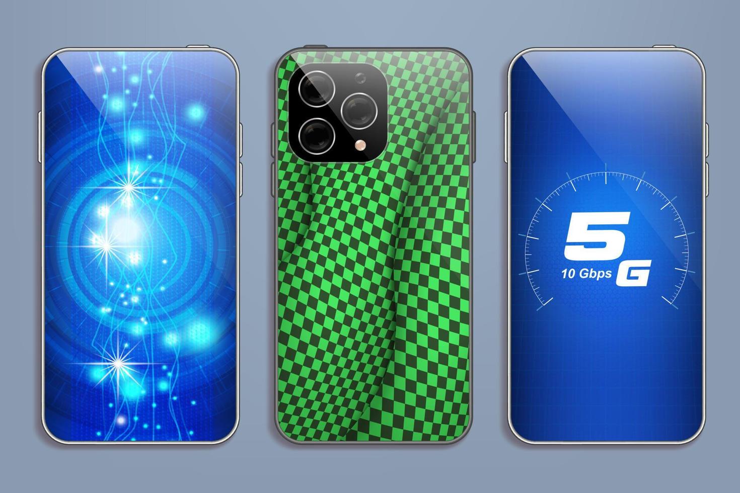 5G technology concept, a smartphone with the letters 5G Sixth generation. 3D type text, A Blueprint of Technology. network connection. for banner, website, illustration, flyer, etc. vector