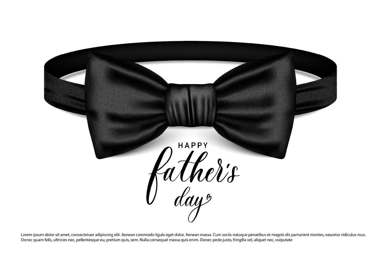 icono de corbata de arco vectorial en rayas negras, resaltado en un fondo blanco con la inscripción, día del padre. Estilo hipster vector