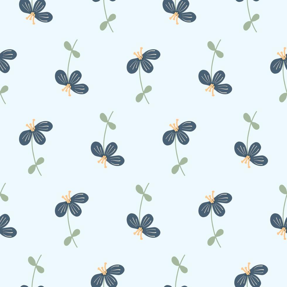Floral pattern. Blue flowers on a pattern for background, textile, wallpaper. vector