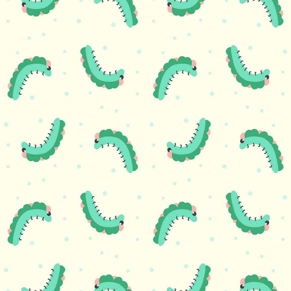 Caterpillar pattern. Drawn funny caterpillars for children's textiles, clothes, wallpapers. vector