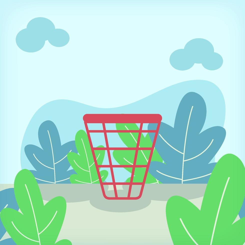 Trash Can Flat Illustration Design Concept vector