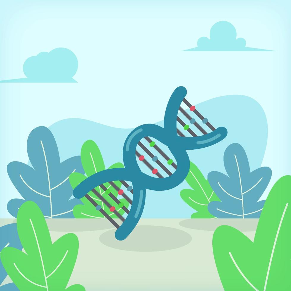 DNA Symbol Flat Illustration Design Concept vector