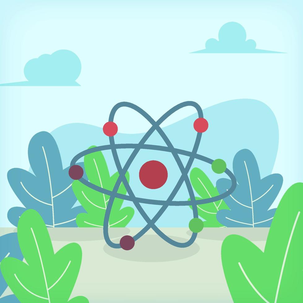Chemistry Particle Flat Illustration Design Concept vector