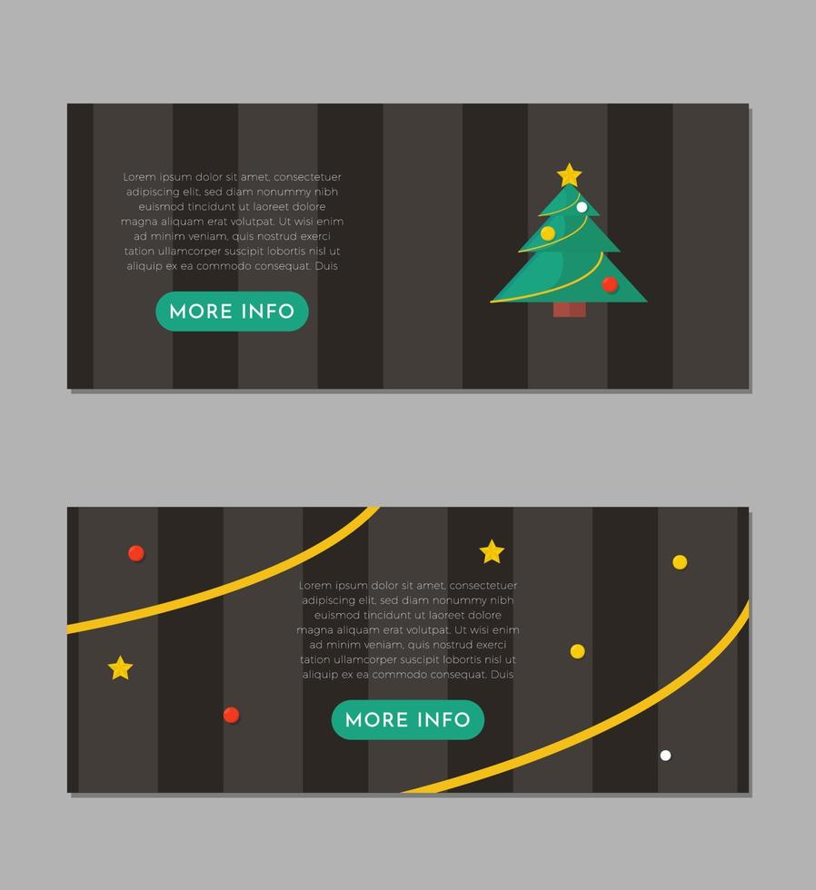 plantilla de diseño de conjunto de banner de árbol de navidad elegante vector