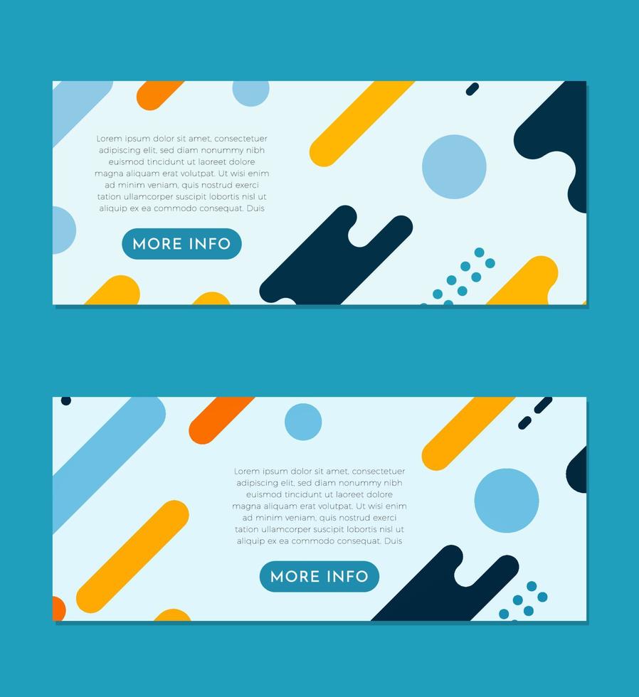 Flat Geometric Shapes Banner Set Design Template vector