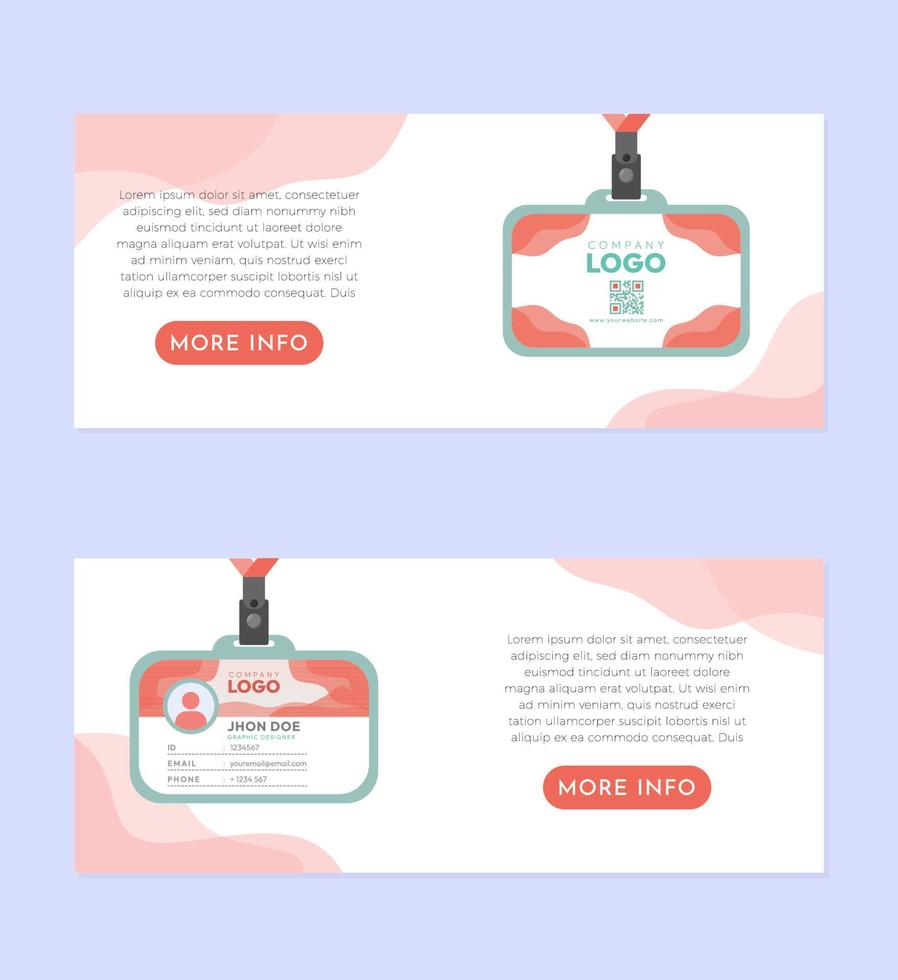 Abstract Company ID Cards Front and Back Banner Set Vector Illustration Design Template