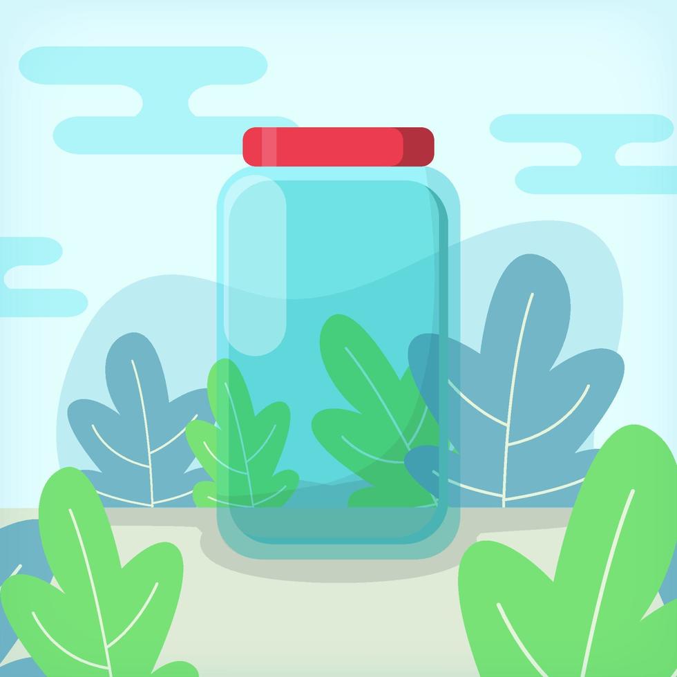 An Empty Jar Illustration Design Concept vector