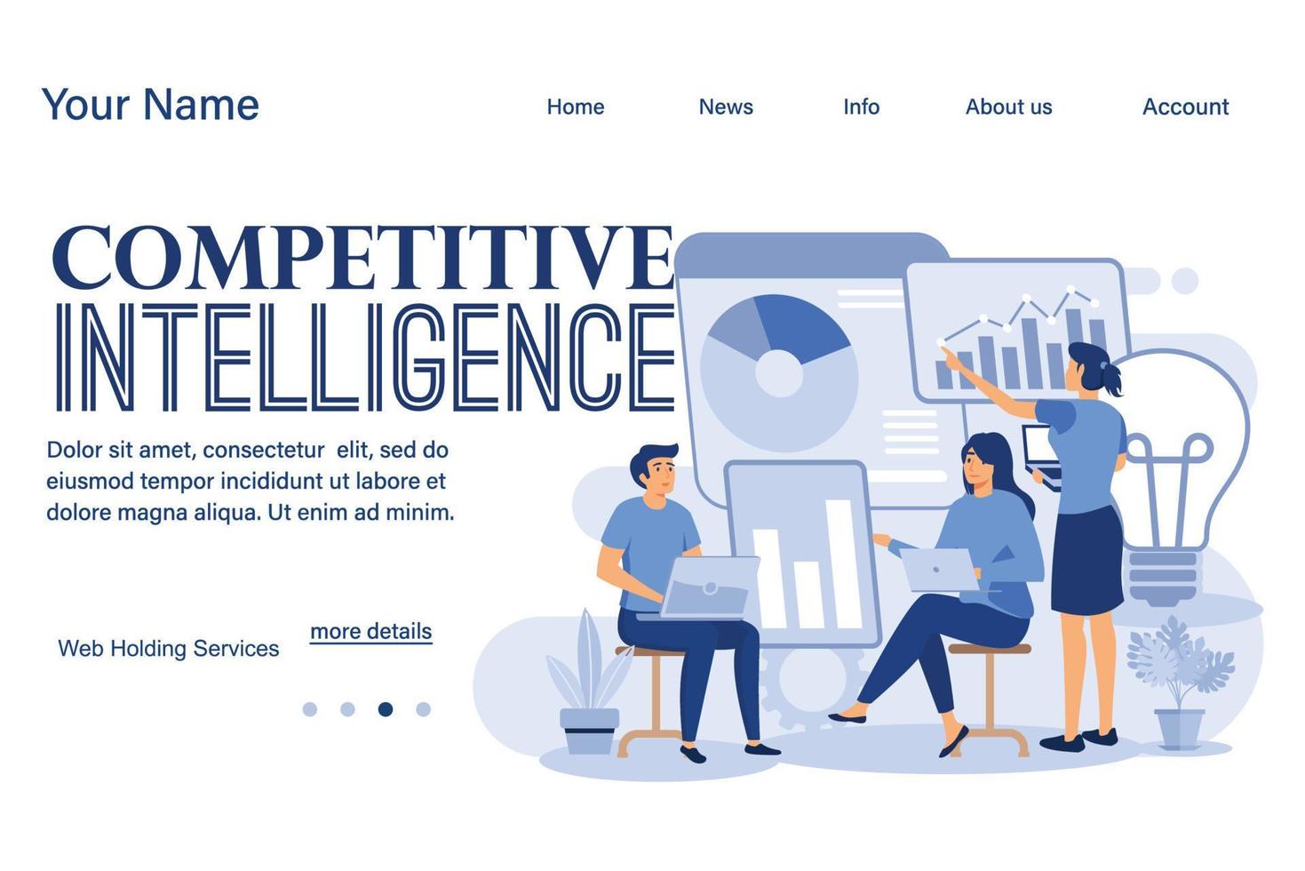 competitive intelligence illustration landing page vector