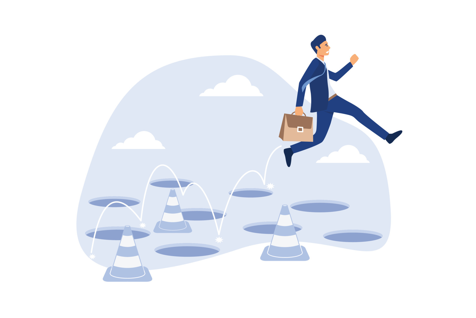 Avoid pitfall, adversity and brave to jump pass mistake or business