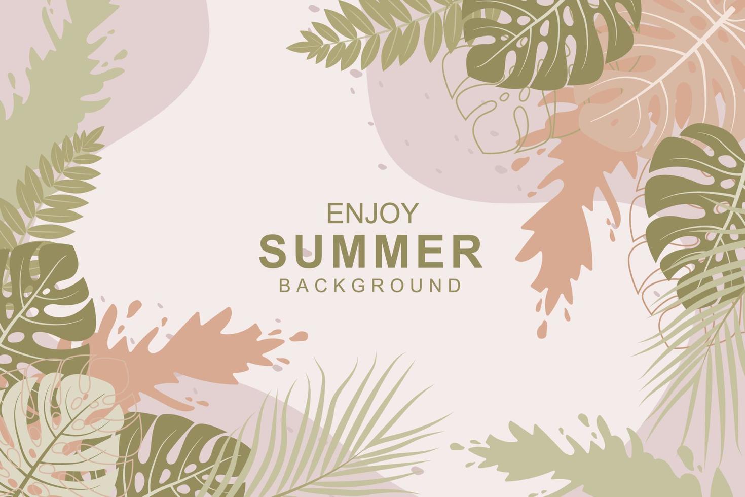 Beautiful hand drawn tropical summer background vector