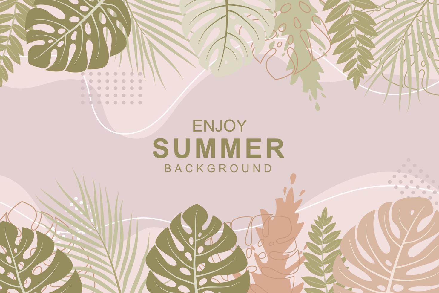Beautiful hand drawn tropical summer background vector