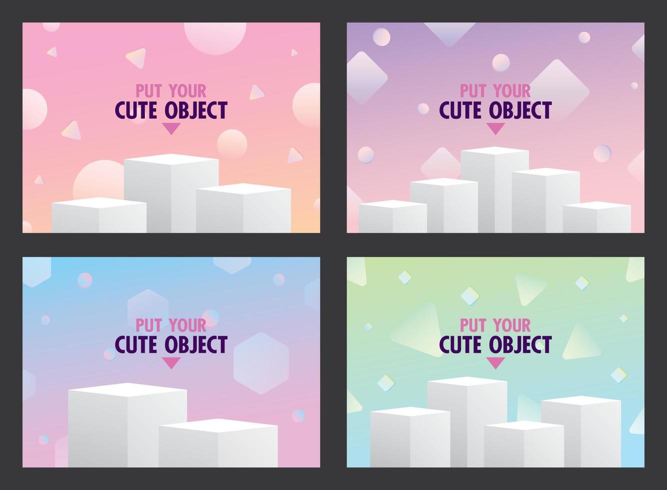 Sweet pastel gradient background with display podium 3D illustration vector for putting your cute object.