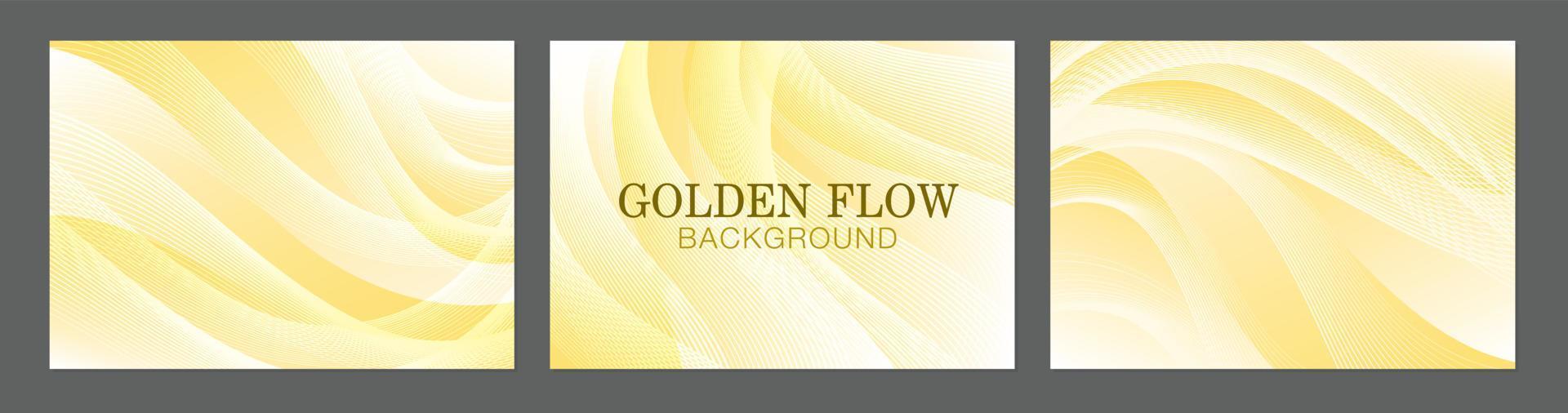 beautiful golden flow background vector set.