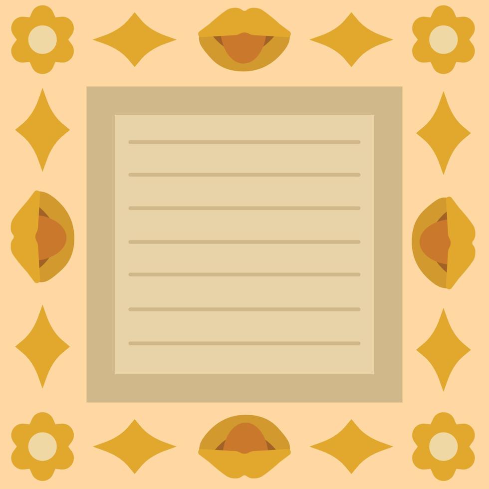 Card for notes in retro style. Sheet for writing in retro style. vector