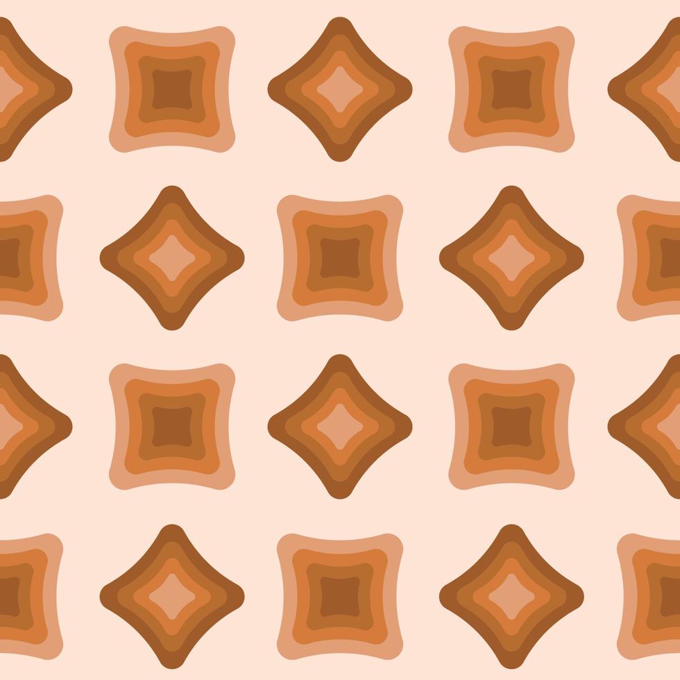 Retro seventies pattern. Pattern with geometric shapes. Vector pattern in the style of the 70s.