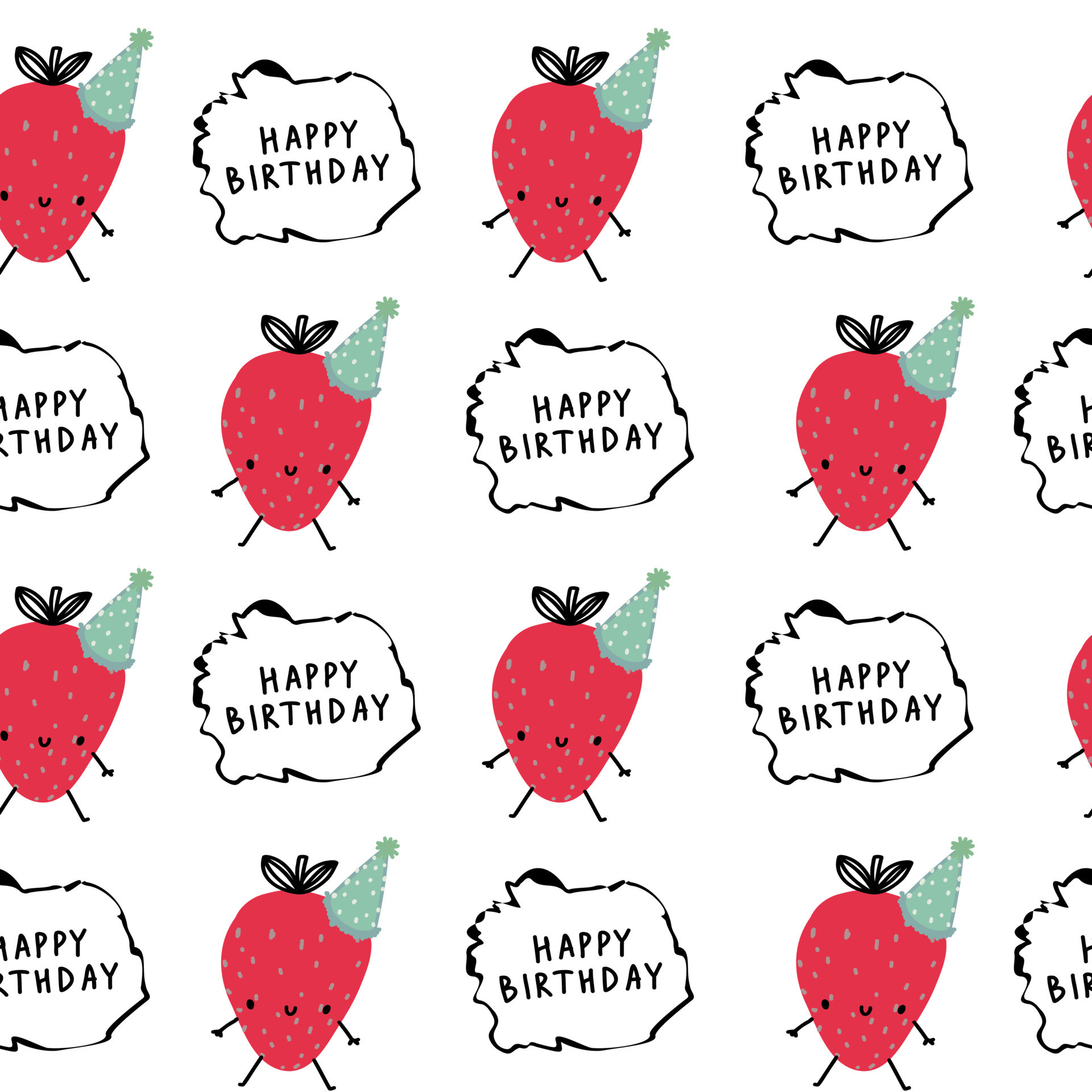 Cute cartoon strawberry with funny face pattern. Happy birthday text. Doodle illustration fruit for baby. 8151730 Vector Art at Vecteezy Cute cartoon strawberry with funny face pattern. Happy birthday text. Doodle illustration fruit for baby. 8151730 Vector Art at Vecteezy