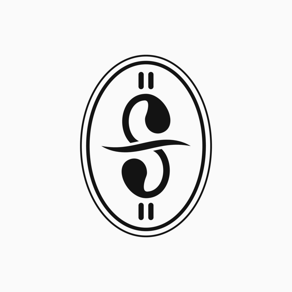 letter S stylish in circle logo concpet. unique, flat, simple and line style. black and white. suitable for logo, icon, symbol and sign. such as initial logo vector