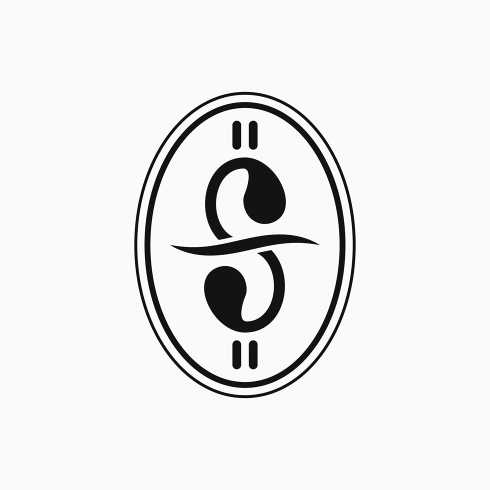 letter S stylish in circle logo concpet. unique, flat, simple and line style. black and white. suitable for logo, icon, symbol and sign. such as initial logo vector