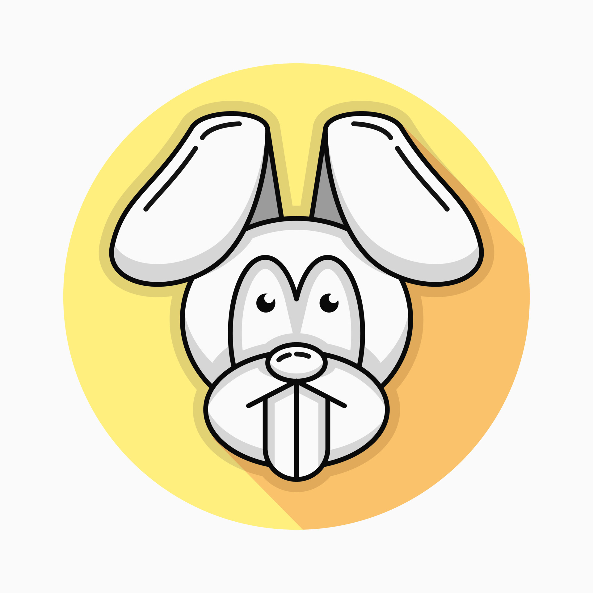 rabbit head illustration. white and yellow. line, cartoon, mascot, animal  and simple logotype. suitable for logo, icon, symbol, sign or t shirt  design 8151769 Vector Art at Vecteezy