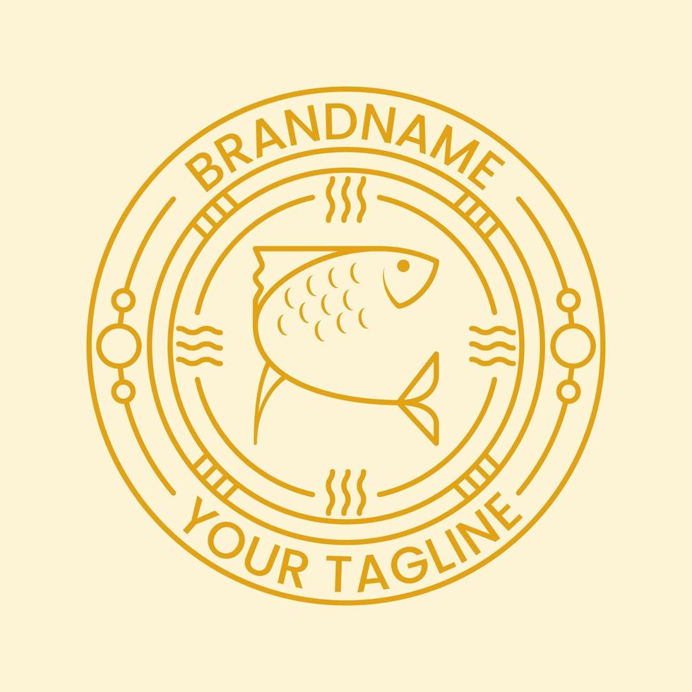 concepto de logotipo de pescado minimalista. Estilo creativo, vintage, lineal y elegante. adecuado para logotipo, icono, símbolo y signo vector